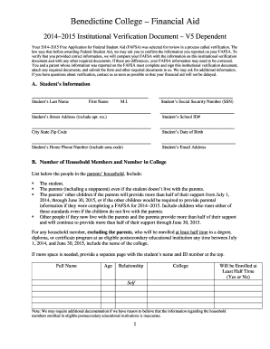 Benedictine College Verification Document