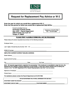 Request for Replacement W-2 Form
