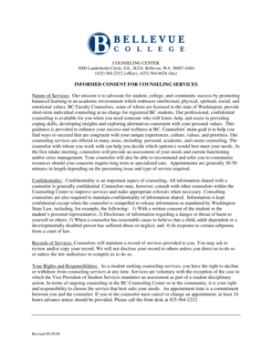 Informed Consent for Counseling Services
