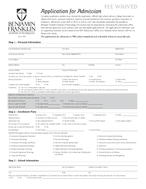 Application for Admission