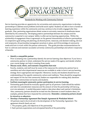 Service Learning Partnership Agreement
