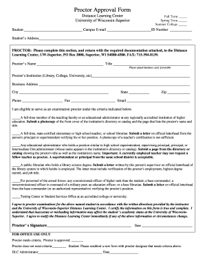 Proctor Approval Form