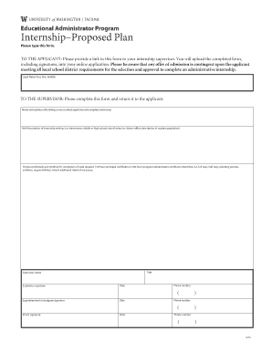 Educational Administrator Internship Proposal Form