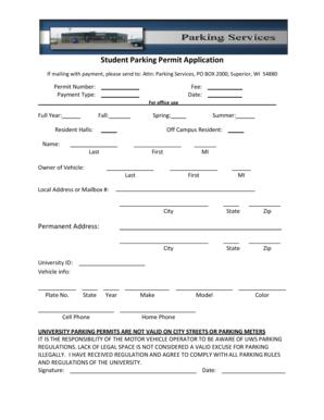 Student Parking Permit Application