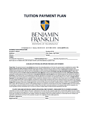 Tuition Payment Plan Application