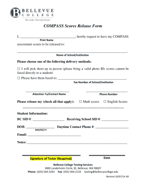 COMPASS Scores Release Form
