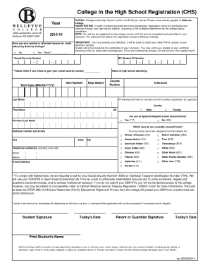 College in the High School Registration Form