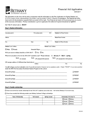 Financial Aid Application Form