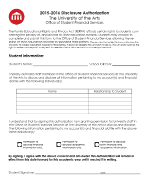 FERPA Disclosure Authorization Form