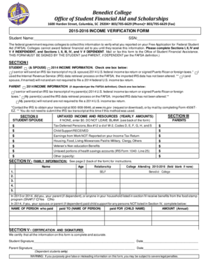 2015-2016 Income Verification Form