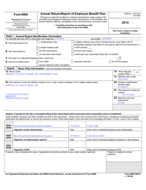 Form 5500 Annual Return/Report of Employee Benefit Plan