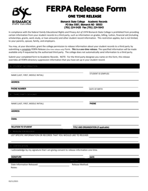FERPA Release Form