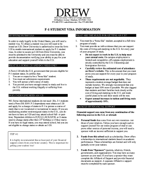 F-1 Student Visa I-20 Application Form