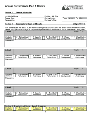 Annual Performance Plan & Review Form