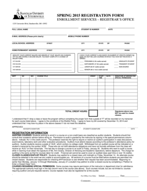 Spring 2015 Registration Form