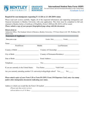 International Student Data Form