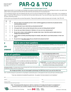 Physical Activity Readiness Questionnaire