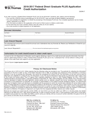 Federal Direct Graduate PLUS Loan Application