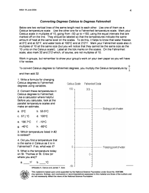 Celsius to Fahrenheit Conversion Worksheet