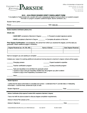 Prior Degree Verification Form