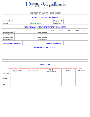 Employee Accounts Change Form