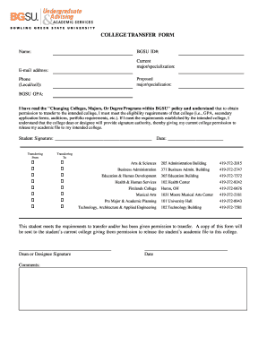College Transfer Form