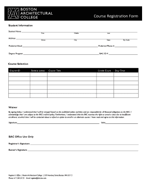 Course Registration Form