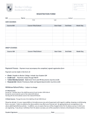 Becker College Registration Form