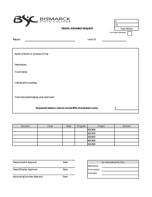 Travel Advance Request Form