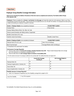 Employer Group Benefits Coverage Information Form