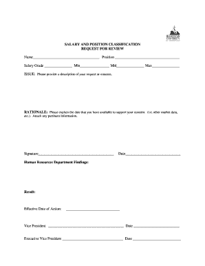 Salary and Position Classification Request Form