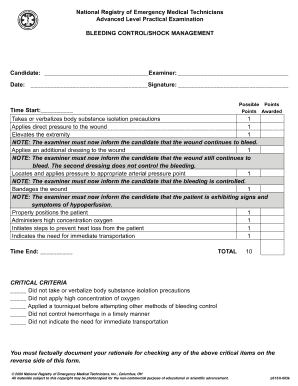 Advanced Level Practical Examination for Emergency Medical Technicians