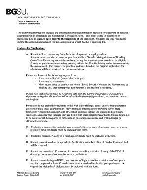 Residential Verification Form