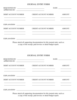 Journal Entry Form