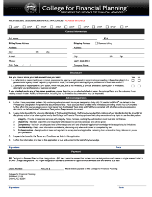 Professional Designation Renewal Application
