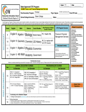 Michigan CTE Program of Study Template