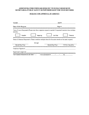 Request for Approval of Absence