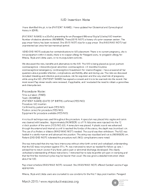 IUD Insertion Note