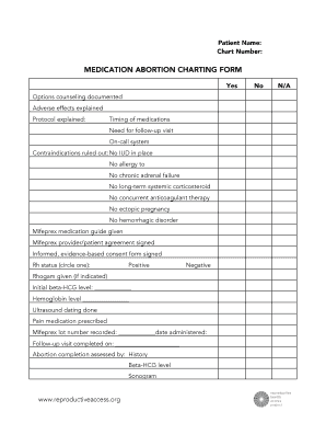 Medication Abortion Charting Form