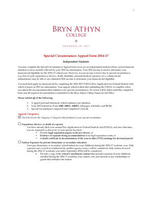 Special Circumstances Appeal Form