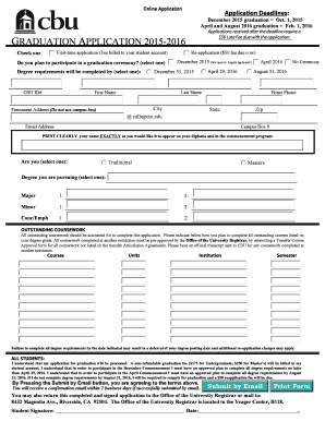 Graduation Application Form