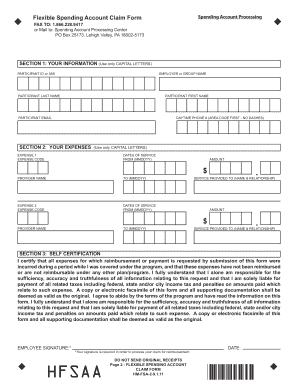 Flexible Spending Account Claim Form