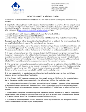 Student Health Insurance Claim Form