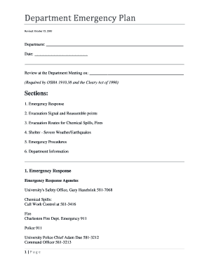 Department Emergency Plan