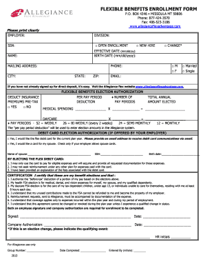 Flexible Benefits Enrollment Form