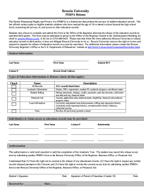 FERPA Release Form