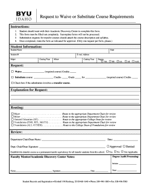 Request to Waive or Substitute Course Requirements