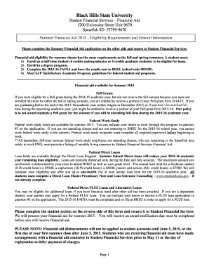 Summer Financial Aid Application