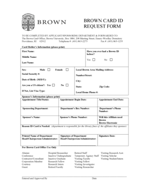 Brown Card ID Request Form