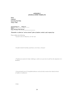 Journal Entry Template